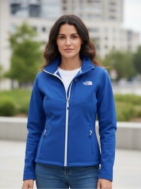 The North Face Women’s Full Zip Softshell Jacket – Small – Blue